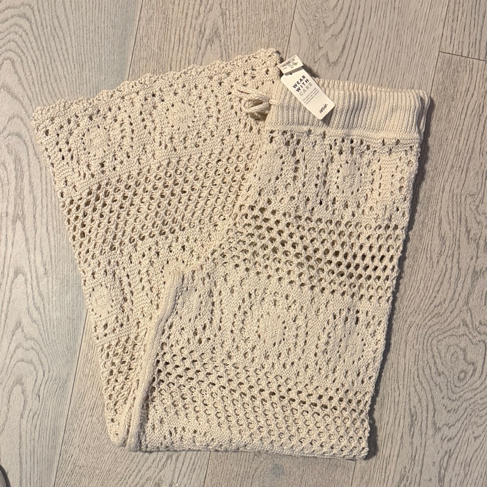 Aerie Beige Crochet Knit Pants - Picture 5 of 5
